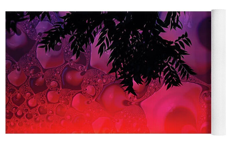 Silhouette Leaves and Nature Abstract - Yoga Mat