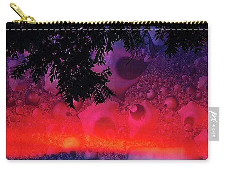 Silhouette Leaves and Nature Abstract - Zip Pouch