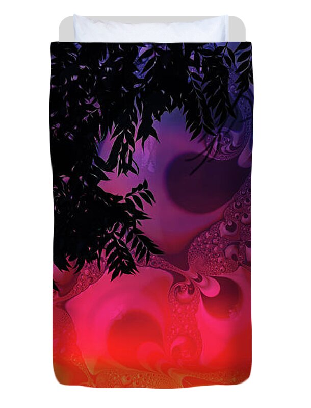 Silhouette Leaves and Nature Abstract - Duvet Cover