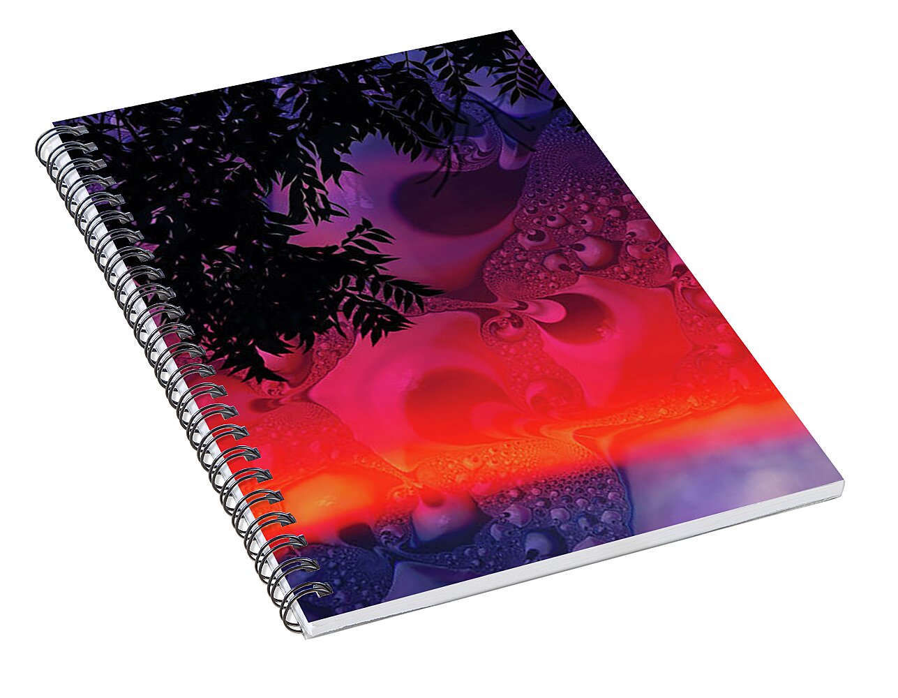 Silhouette Leaves and Nature Abstract - Spiral Notebook