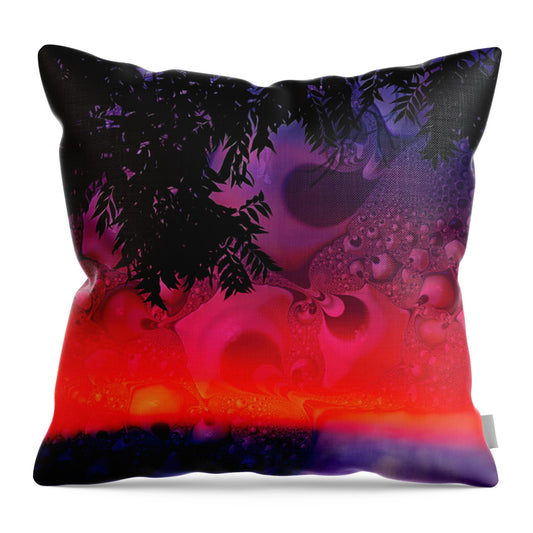 Silhouette Leaves and Nature Abstract - Throw Pillow