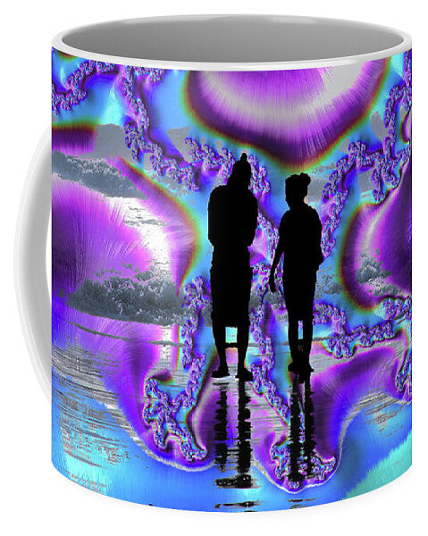 Silhouette of Couple in the Beach Artistic Image - Mug