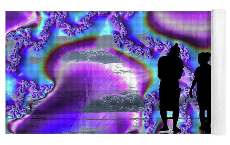 Silhouette of Couple in the Beach Artistic Image - Yoga Mat