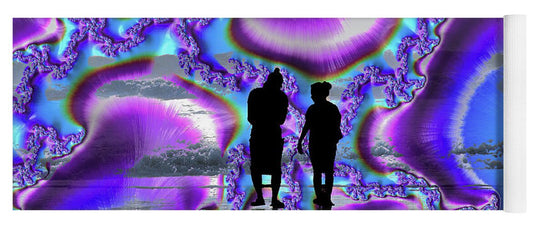 Silhouette of Couple in the Beach Artistic Image - Yoga Mat