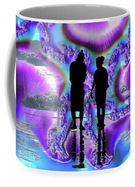 Silhouette of Couple in the Beach Artistic Image - Mug