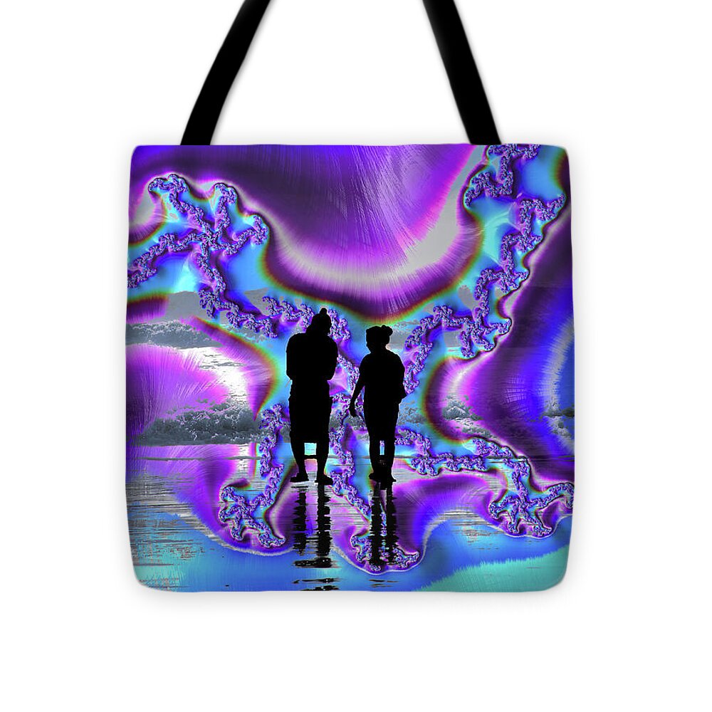 Silhouette of Couple in the Beach Artistic Image - Tote Bag
