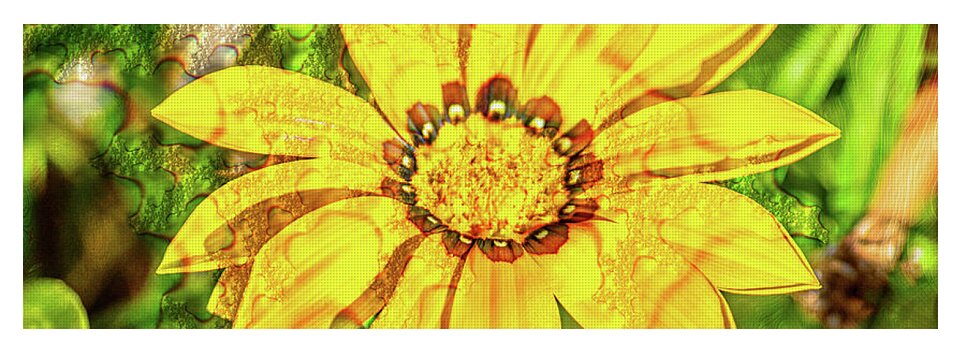 Single Yellow Flower with Waterdrops Overlay - Yoga Mat