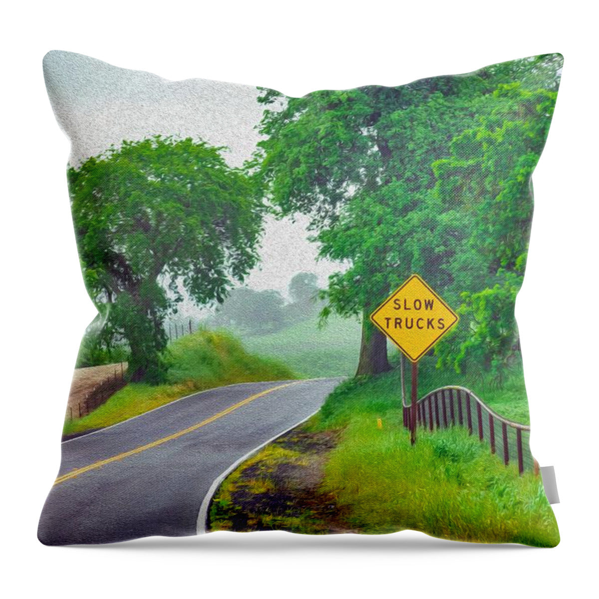 Slow Trucks - Nature California Landscape - Throw Pillow