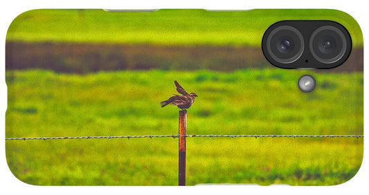 Small Bird Ready for take off Landscape - Phone Case