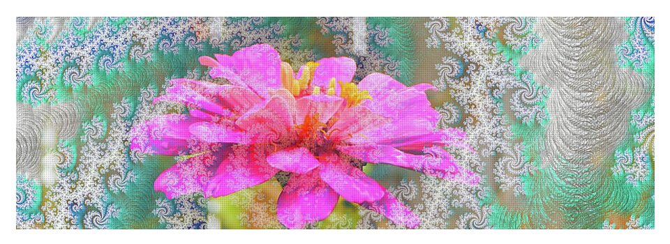 Snowy Magenta Flower Abstract - Yoga Mat