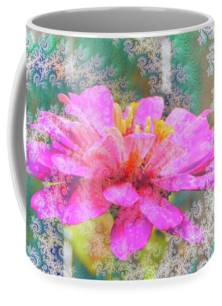Snowy Magenta Flower Abstract - Mug