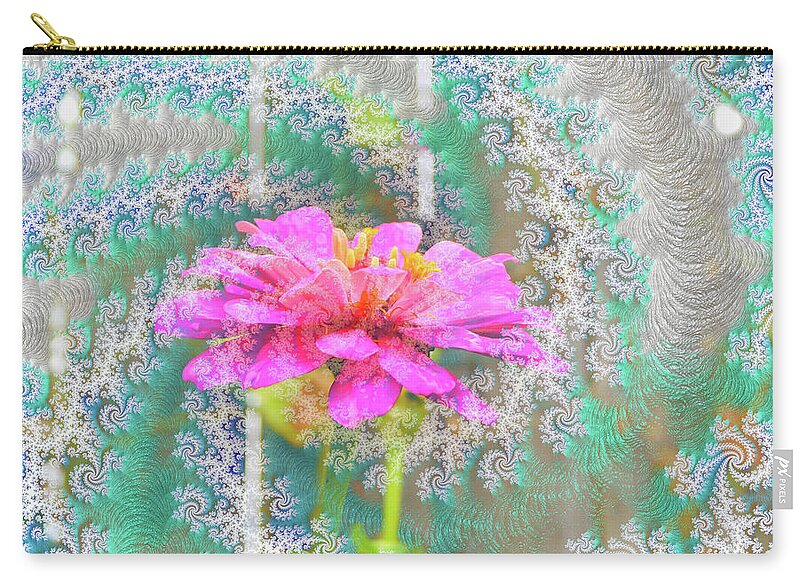 Snowy Magenta Flower Abstract - Zip Pouch