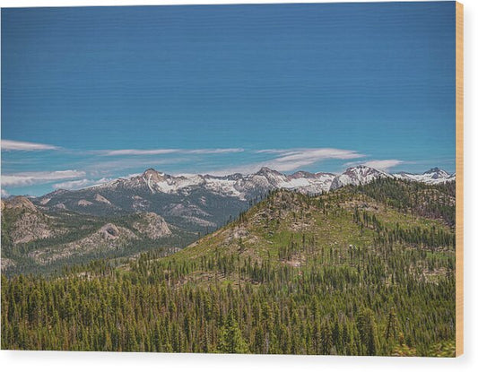 Snowy Yosemite Landscape Scene - Wood Print