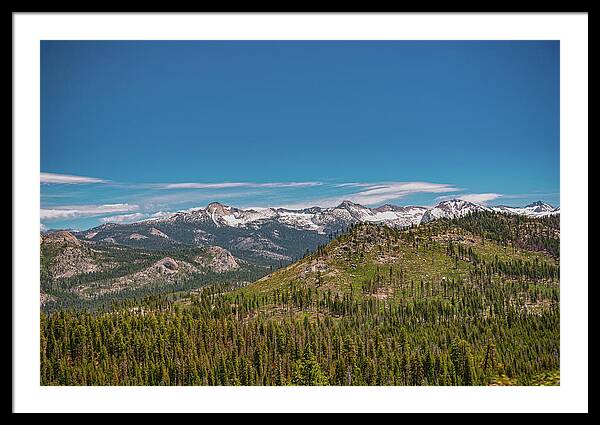 Snowy Yosemite Landscape Scene - Framed Print
