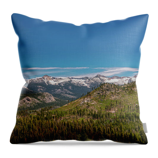 Snowy Yosemite Landscape Scene - Throw Pillow