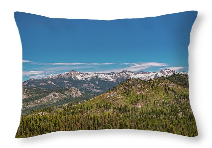 Snowy Yosemite Landscape Scene - Throw Pillow