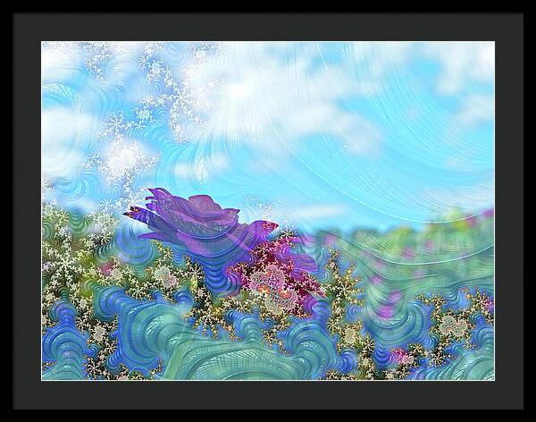 Soft Design Of a Flower Garden - Framed Print