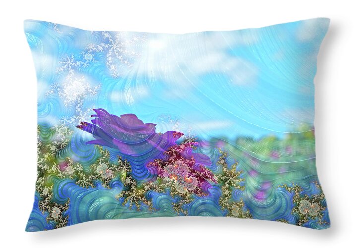 Soft Design Of a Flower Garden - Throw Pillow