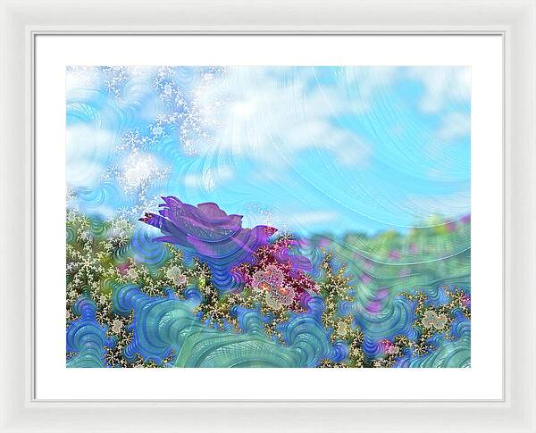 Soft Design Of a Flower Garden - Framed Print