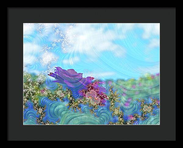 Soft Design Of a Flower Garden - Framed Print