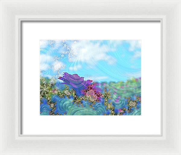 Soft Design Of a Flower Garden - Framed Print