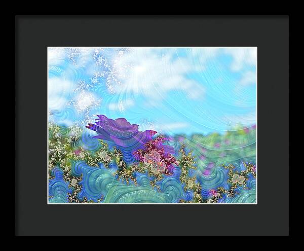Soft Design Of a Flower Garden - Framed Print