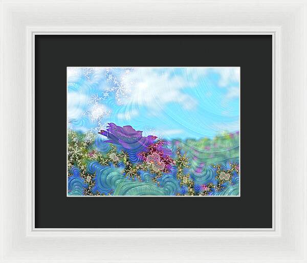 Soft Design Of a Flower Garden - Framed Print