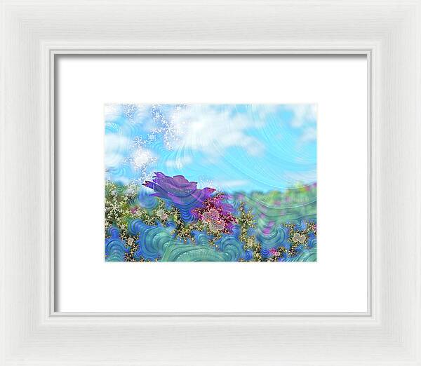 Soft Design Of a Flower Garden - Framed Print