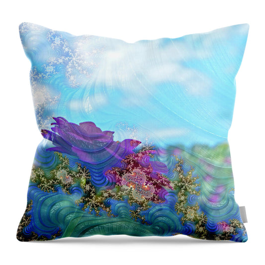 Soft Design Of a Flower Garden - Throw Pillow