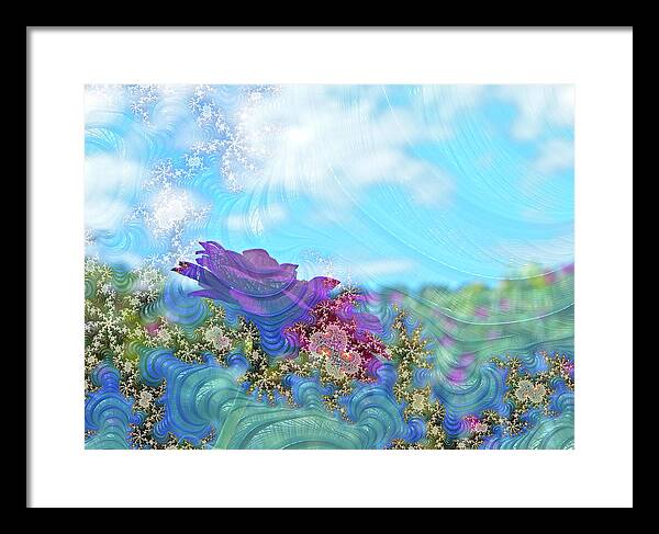 Soft Design Of a Flower Garden - Framed Print