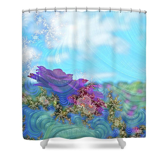 Soft Design Of a Flower Garden - Shower Curtain