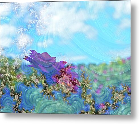 Soft Design Of a Flower Garden - Metal Print