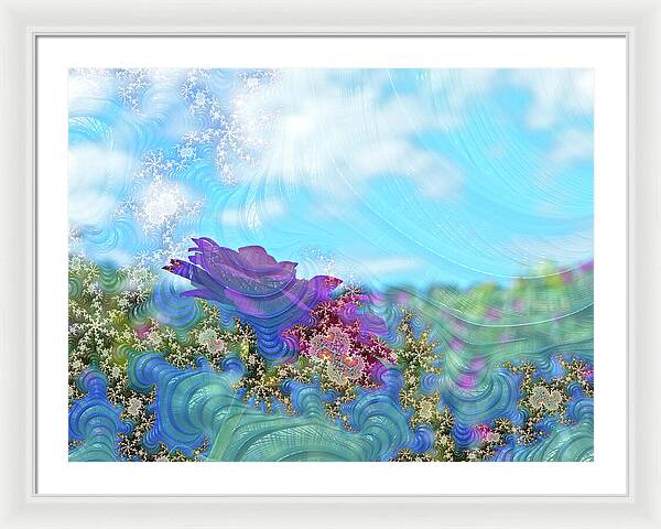 Soft Design Of a Flower Garden - Framed Print