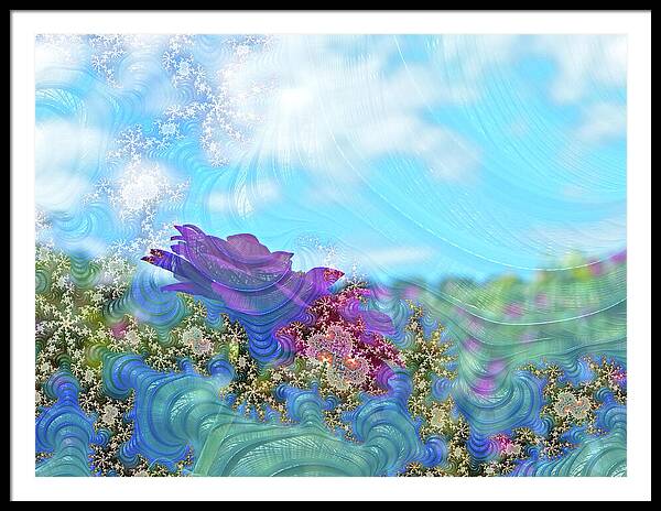 Soft Design Of a Flower Garden - Framed Print