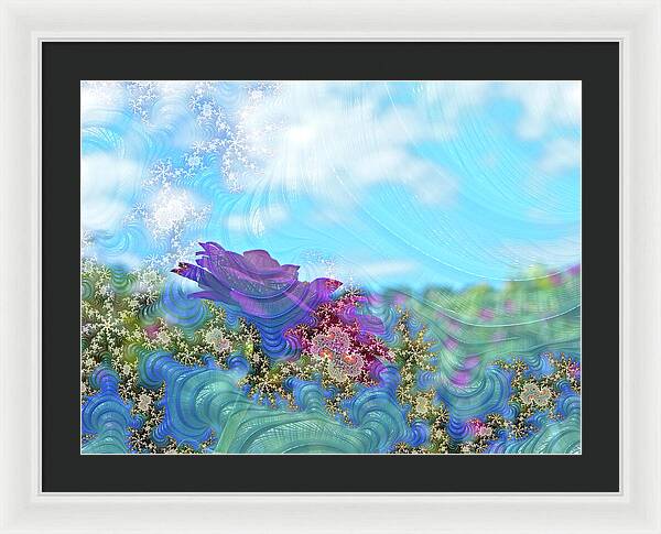 Soft Design Of a Flower Garden - Framed Print