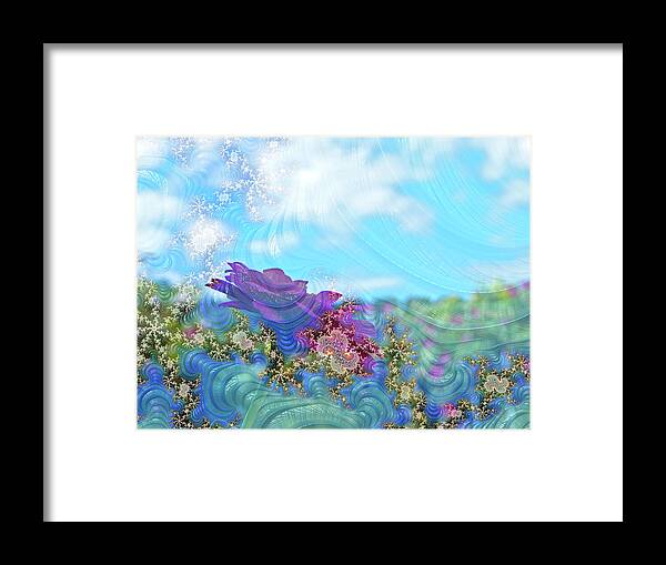 Soft Design Of a Flower Garden - Framed Print