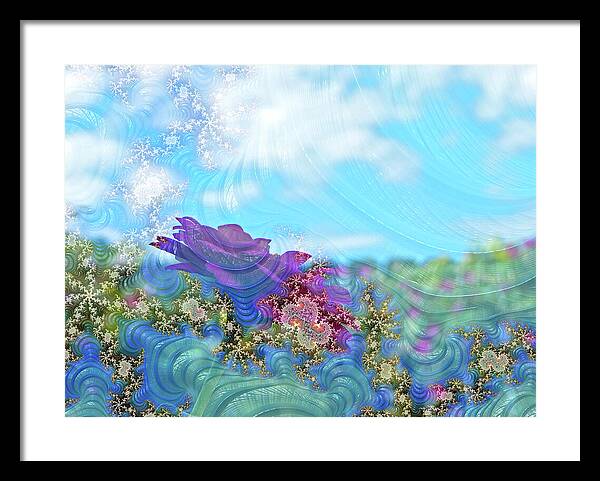 Soft Design Of a Flower Garden - Framed Print