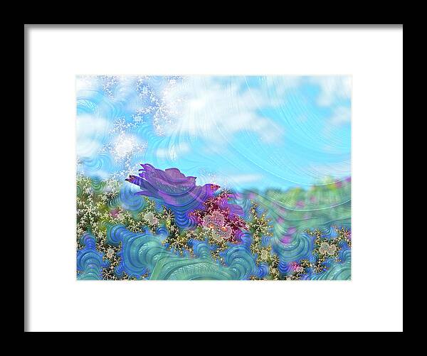 Soft Design Of a Flower Garden - Framed Print
