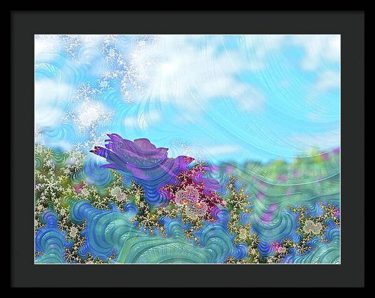 Soft Design Of a Flower Garden - Framed Print
