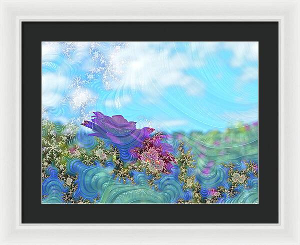 Soft Design Of a Flower Garden - Framed Print