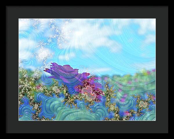 Soft Design Of a Flower Garden - Framed Print