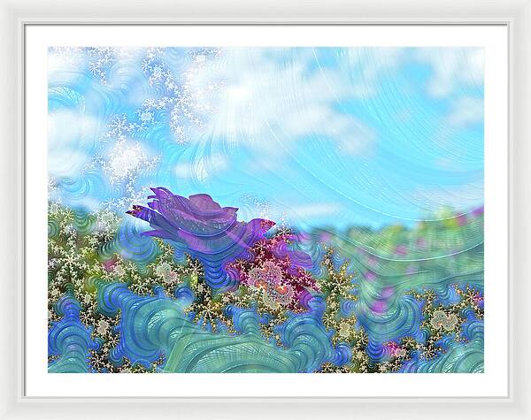 Soft Design Of a Flower Garden - Framed Print