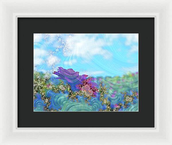 Soft Design Of a Flower Garden - Framed Print