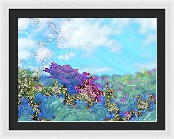 Soft Design Of a Flower Garden - Framed Print