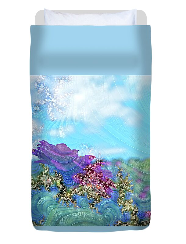 Soft Design Of a Flower Garden - Duvet Cover