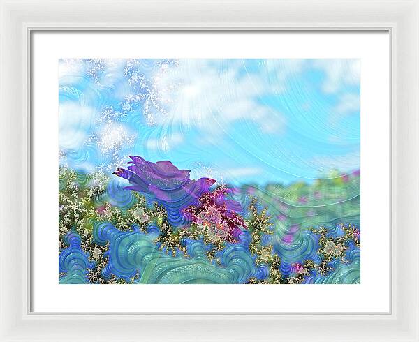 Soft Design Of a Flower Garden - Framed Print