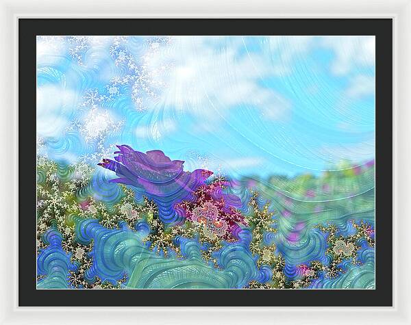 Soft Design Of a Flower Garden - Framed Print