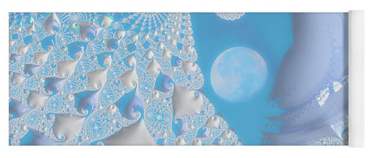Sophisticated Spirals of White into the Moon and Sky - Yoga Mat