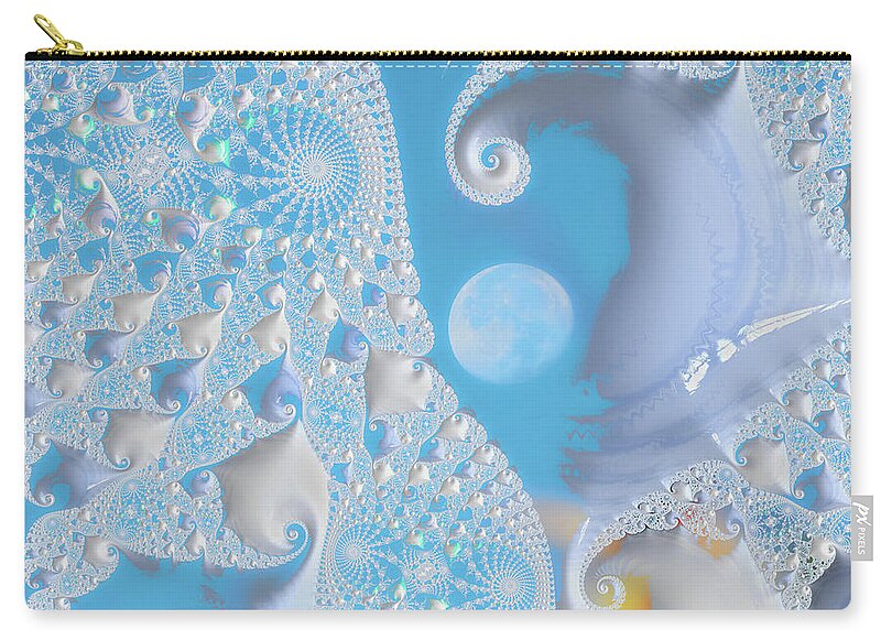 Sophisticated Spirals of White into the Moon and Sky - Zip Pouch