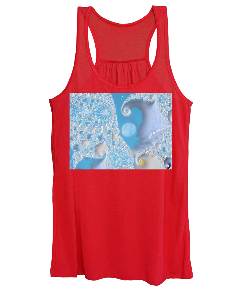 Sophisticated Spirals of White into the Moon and Sky - Women's Tank Top